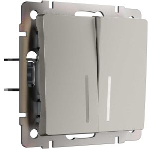 Выключатель двухклавишный с подсветкой (дымчатый) W1220104/ a069457