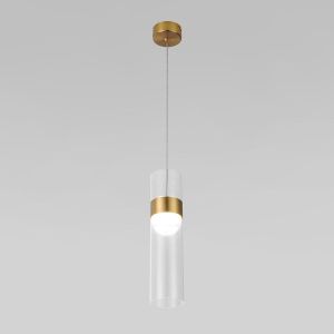 Подвесной светодиодный светильник Eurosvet Lumen 50244/1 Led латунь/прозрачный