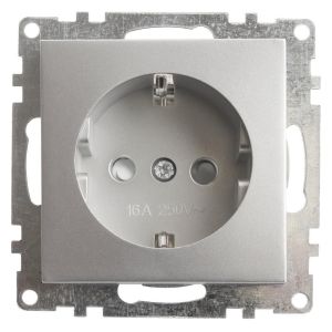 Розетка 1-местная Stekker Катрин GLS16-7110-03 серебро 39582