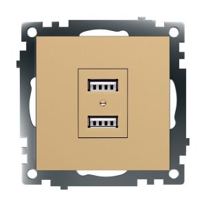 Розетка 2хUSB Stekker Катрин золото GLS10-7115-08 49229