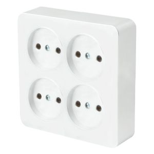 Розетка четырехместная 2P Stekker София белый MST10-14S-01 49309