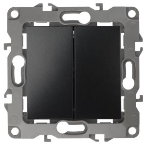 Выключатель двухклавишный ЭРА 12 10AX 250V 12-1004-05 Б0014655