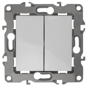 Переключатель двухклавишный ЭРА 12 10AX 250V 12-1106-01 Б0014663