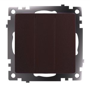 Выключатель трехклавишный Stekker Катрин GLS10-7108-04 шоколад 49175
