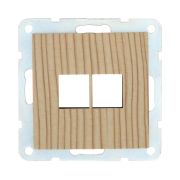 Накладка LK Studio с суппортом розетки компьютерной и телефонной на 2 входа (сосна) БЕЗ разъема LK60 866225-0