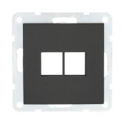 Накладка LK Studio с суппортом розетки компьютерной и телефонной на 2 входа (черный бархат) БЕЗ разъема LK60 866208-0