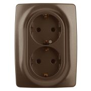 Розетка ЭРА 12 2x2P E Schuko со шторками 16A 250V 12-2108-13 Б0036449