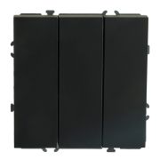 Выключатель трехклавишный Stekker Эмили черный уголь RSW10-5108-05 49844