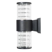 Светильник садово-парковый Feron.ONE DH0802-P, на стену вверх/вниз,  E27 230V, черный пластик