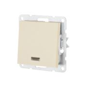 Выключатель одноклавишный LK Studio LK80 c подсветкой бежевый матовый 840202-1