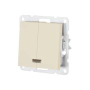 Выключатель двухклавишный LK Studio LK80 c подсветкой бежевый матовый 841202-1