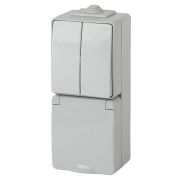 Блок розетка-выключатель двухклавишный ЭРА Эксперт IP65 16A 250V 11-7608-03 Б0035999