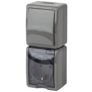 Блок розетка-выключатель ЭРА Эксперт IP54 16A 250V 11-7407-03 Б0036005