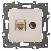 Розетка комбинированная RJ45+TV ЭРА Elegance 14-3110-02 Б0034315