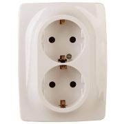 Розетка ЭРА 12 2x2P E Schuko 16A 250V 12-2106-02 Б0031229