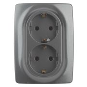 Розетка ЭРА 12 2x2P E Schuko со шторками 16A 250V 12-2108-12 Б0036448