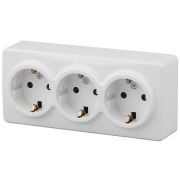 Розетка ЭРА Эксперт 3х2P E со шторками Schuko 16A 250V 11-2209-01 Б0020703