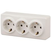 Розетка ЭРА Эксперт 3х2P E со шторками Schuko 16A 250V 11-2209-02 Б0020704
