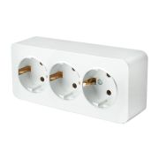 Розетка тройная 2P+PE Stekker София белый MST16-13-01 49306