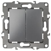 Выключатель двухклавишный ЭРА 12 10AX 250V 12-1104-12 Б0019287