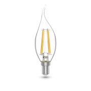 Лампа светодиодная филаментная Gauss E14 4,5W 4100К прозрачная 1041125